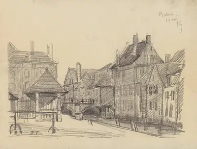 Малины – Большой мост на Дийле by Жан-Франсуа Таелеманс, 1893 — digital art print download