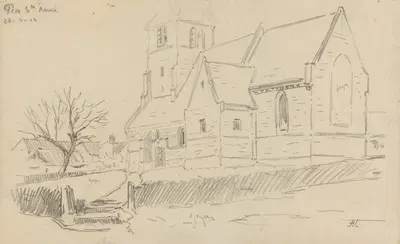 Pede-Sainte-Anne (église du village) by Jean-François Taelemans, 1912 — digital art print download