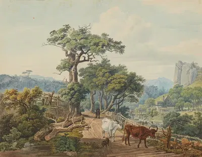 Пастух в горном пейзаже by Иоганн Кристоф Эрхард, 1817 — digital art print download