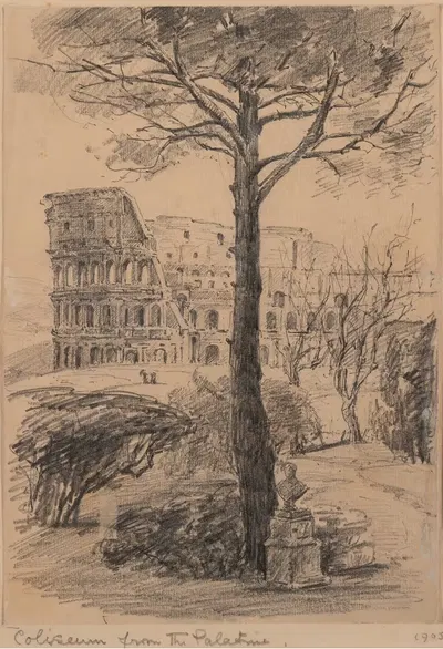 Колизей, вид с Палатинского холма, Рим by Джон Фулейлав, 1905 — digital art print download