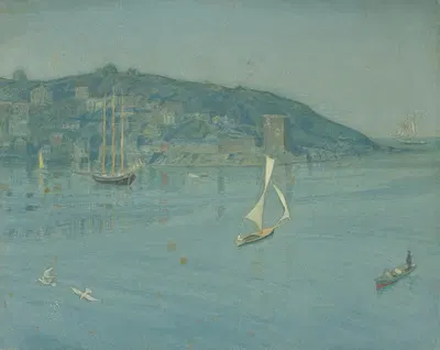 Вид на Полруан через устье Фоуи, Корнуолл by Джозеф Эдвард Саутолл, 1928 — digital art print download