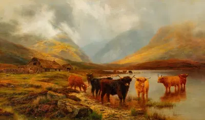 Дождливый день в шотландских горах by Луис Босворт Херт, 1903 — digital art print download