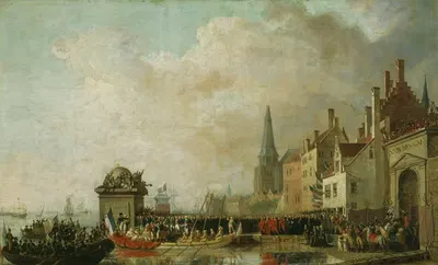 Studie voor het schilderij 'Intrede van de 1ste consul Napoleon te Antwerpen in 1803' by Mattheus Ignatius van Bree, 1803 —…