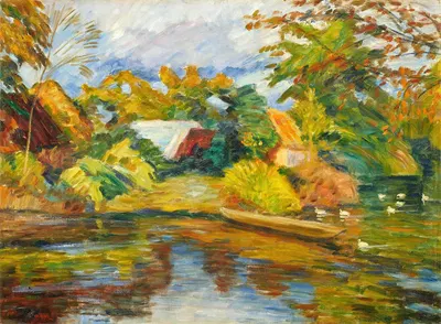Штормовой осенний день на Вюмме в старой деревне Фишерроде by Отто Модерсон, 1928 — digital art print download