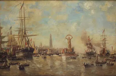 Празднования по случаю освобождения Шельды by Поль Жан Кле, 1863 — digital art print download