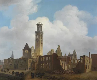 После пожара в аббатстве Святого Михаила by Филипп Жак Ван Брее, 1832 — digital art print download