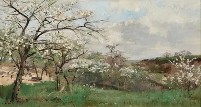 Arbres en fleurs by Pierre Emmanuel Damoye, 1891 — digital art print download
