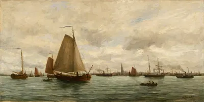 Вид на рейд Антверпена by Роберт Мольс, 1870 — digital art print download