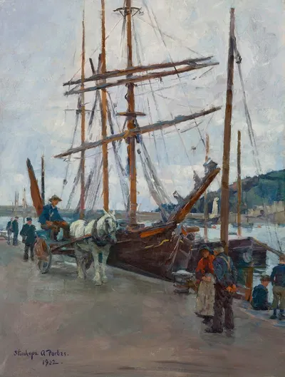 Порт, Ньюлин by Стэнхоуп Александр Форбс, 1902 — digital art print download