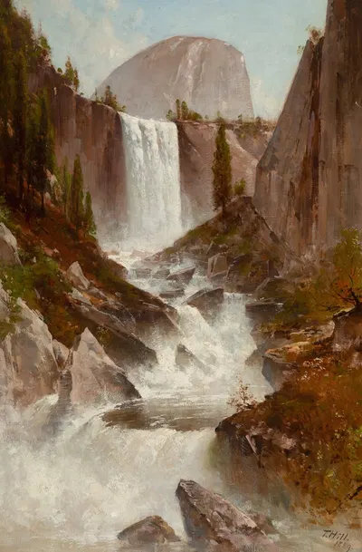 Весенние водопады, Йосемити by Томас Хилл, 1889 — digital art print download