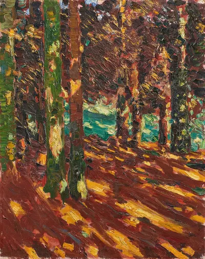 Солнечные пятна в еловом лесу by Вальтер Опхей, 1906 — digital art print download