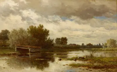 Пейзаж с болотом by Виллем Роэлофс, 1837 — digital art print download