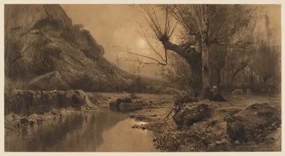 В долине Вальроме, рядом с рекой Рона by Адольф Аппиан, 1868 — digital art print download