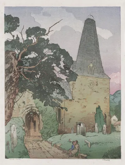 Церковь в Порлоке by Аллен У. Сиби, c. 1920 — digital art print download