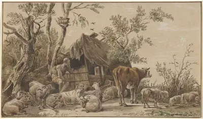 Пастух у стойла by Кристиаан Йоси, 1821 — digital art print download