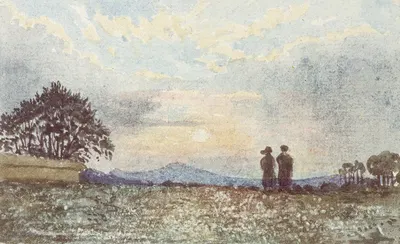 Вечер; Пейзаж с фигурами by Дэвид Чарльз Рид, c. 1830 — digital art print download