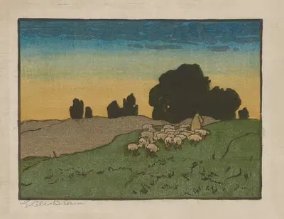 Вечерний пастбище by Элизабета Кристи Остин Браун, c. 1920 — digital art print download