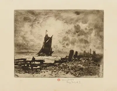 Маленький морской пейзаж, воспоминание о Медуэе by Феликс Илер Бюо, 1879 — digital art print download