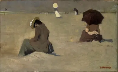 Вид на пляж в Схевенингене by Флорис Арнтцениус, 1900 — digital art print download