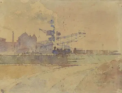 Карлсруэ, Рейнский порт by Франц Салес Мейер, 1920 — digital art print download