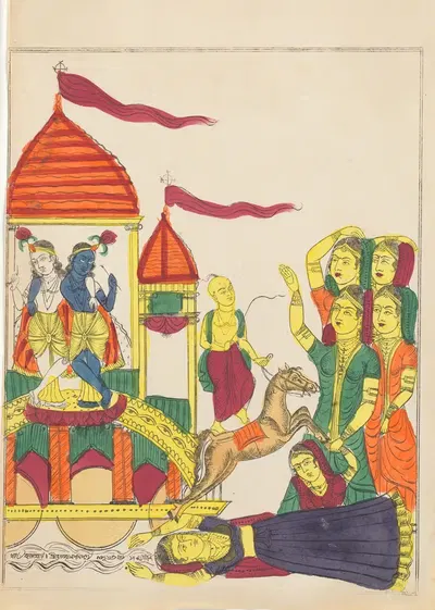 Кришна и Баларама покидают Вриндаван by Бечарам Дас Дутта, 1856 — digital art print download