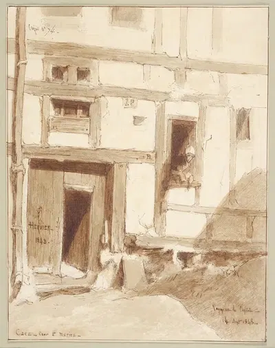 Кен, дворик Святого Мурьена by Луи-Адольф Эрвье, 1848 — digital art print download