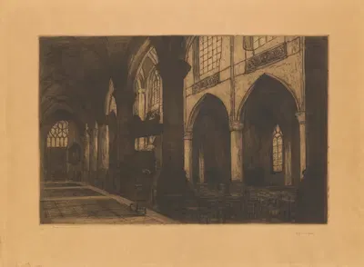 Binnen Sint-Jacobskerk, Antwerpen by Marten Van der Loo, 1900–1921 — digital art print download