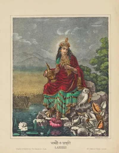Goddess Laksmi by Calcutta Art Studio, 1878–1883 — digital art print download