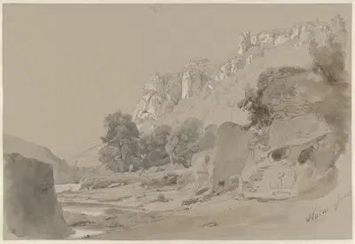 Река Нера у Нарни by Пьер Луи Дюбурк, 1844 — digital art print download