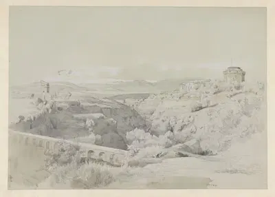 Вид на Чивита-Кастеллана by Пьер Луи Дюбурк, 1844 — digital art print download