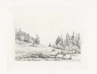 Вид на снежную вершину горы в Шамони, шесть проб печатей by Пьер Луи Дюбурк, 1849 — digital art print download
