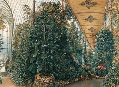 Внутренний вид пальмового дома замка Эйгруб by Рудольф фон Альт, 1842 — digital art print download
