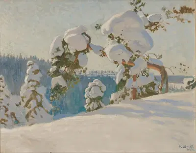 Зимний пейзаж by Вяйно Бломстедт, 1904 — digital art print download