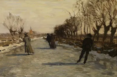 Ледяные забавы (катание на коньках) by Виллем Бастиан Толен, 1905 — digital art print download
