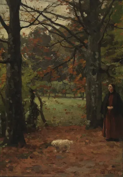 Миссис Коба Толен-Мюллер, гуляющая в лесу by Виллем Бастиан Толен, 1892 — digital art print download