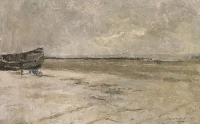 Угол пляжа, серое небо (вид на пляж в Де Панне) by Альберт Баертсоен — digital art print download