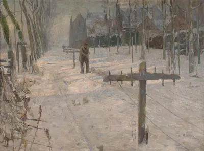 Снежное утро во Фландрии. Веревочники на крепостных стенах by Альберт Баертсоен, 1895 — digital art print download