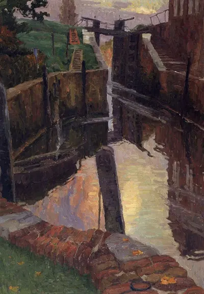 Старый шлюз на реке Шельда by Альберт Баертсоен, 1920 — digital art print download