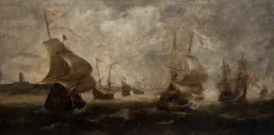 Морское сражение by Андрис ван Эрдвельт — digital art print download