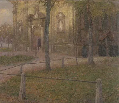Церковь Бегинок Onze-Lieve-Vrouw Ter Hoye в Генте by Каролус Тремери — digital art print download