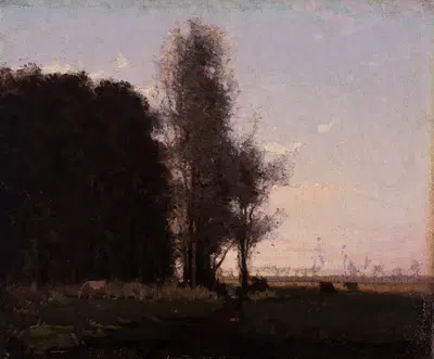Пастбище у леса by Шарль Август К. Лазар — digital art print download
