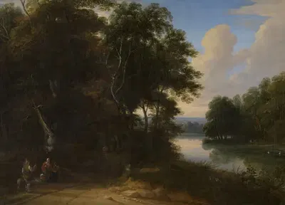 Лесистый пейзаж с рекой by Жак д'Артуа, 1665 - 1670 — digital art print download