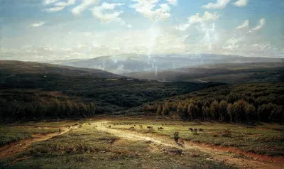 Пейзаж в Пуа-Сен-Юбер by Иосиф Ван Луппен, 1880 — digital art print download