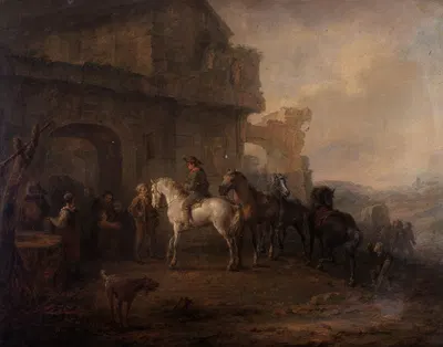 Landscape with Horses and a Ruin by Louis Moritz — digital art print download