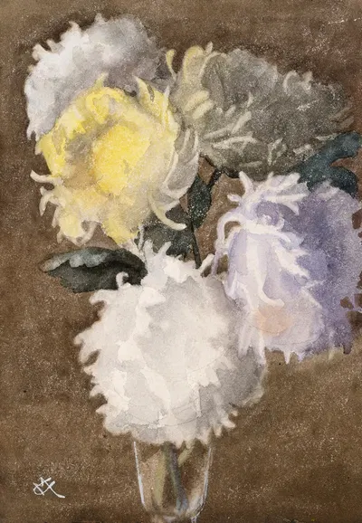 Still Life of Chrysanthemums by Клэр Марш — digital art print download