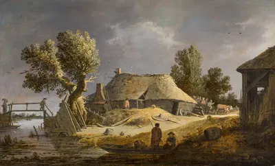 Пейзаж с фермерским домом by Питер де Блут, 1645 — digital art print download