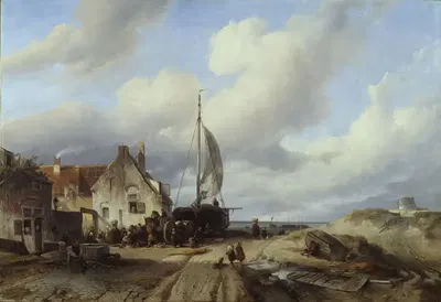 Катвейк на море (Южная Голландия) by Самуэль Вервер, 1847 — digital art print download
