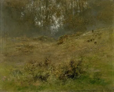 Пейзаж с овцами by Ксавье де Кок, 1890 — digital art print download