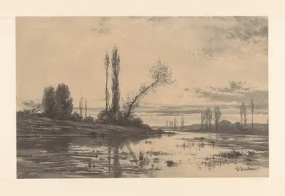 Водный пейзаж – Виды Иер by Огюст Аллонже, 1860 — digital art print download