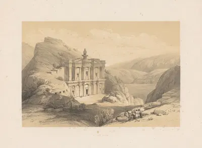 El Deir. Petra by François Stroobant, 1852 — digital art print download